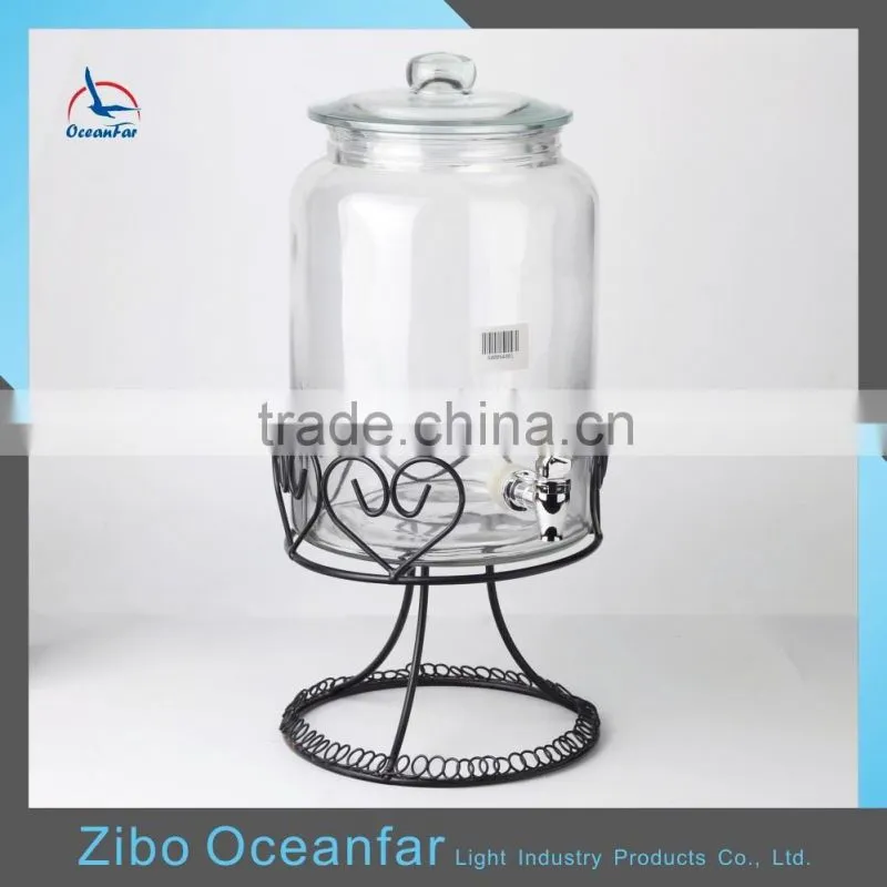 Wholesale Clear Glass Dispenser Decanter High Quality Glass Jar With Tap