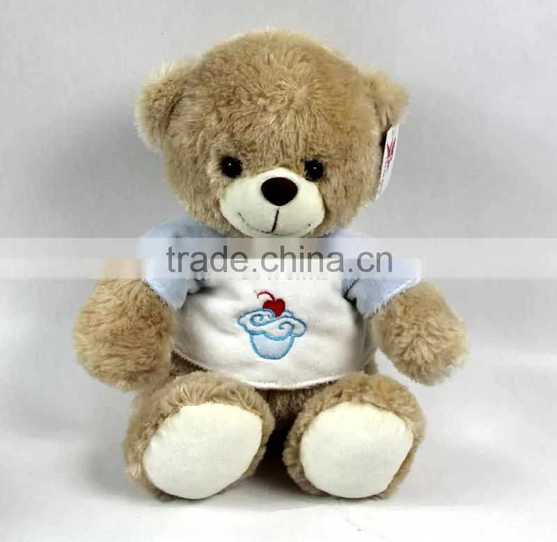 Luckiplus Hot Sale First Class Adorable Icecream Cloth Bear Pink and Blue Safe Technology Toy For Kids
