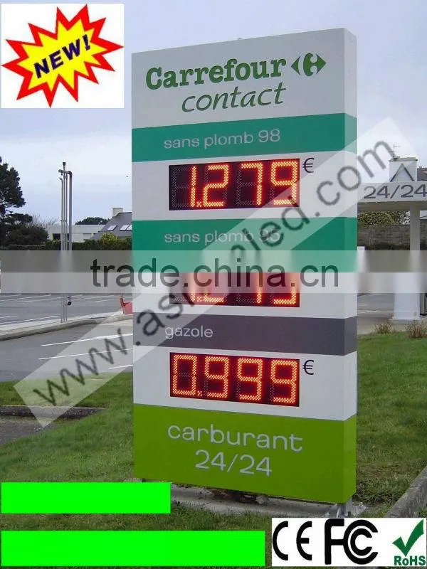 alibaba express wireless control GPRS single/dual color led gas price sign for gas station