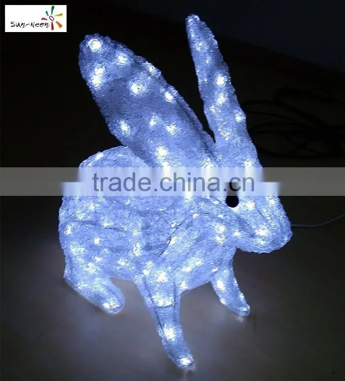 High quality with RoSH CE rabbit shaped decoration led motif light rabbit statues garden decoration home decor led light