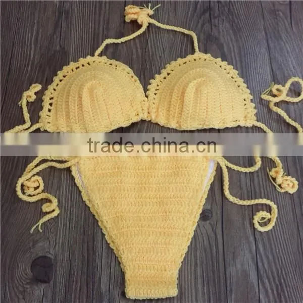 Crochet cream swimwear