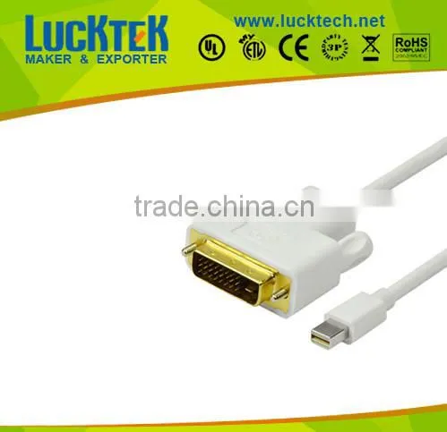Mini DisplayPort to DVI M Adapter Cable,WHITE,HIGH QUALITY