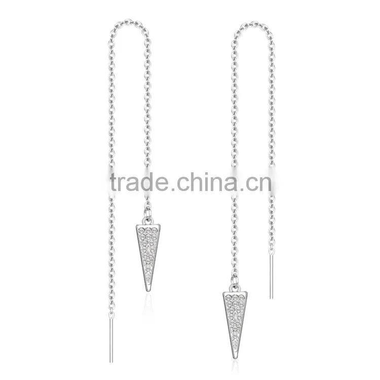 Dong Guan manufacturer Kingman fashion fancy Gold Plating self piercing drop earrings Jewelry