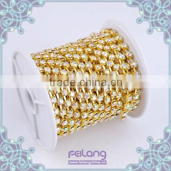 Crystal AB rhinestone cup chain