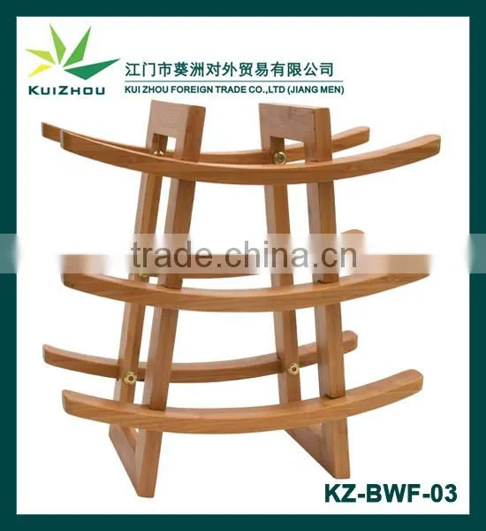 9-Bottle Natural Bamboo Wine Rack