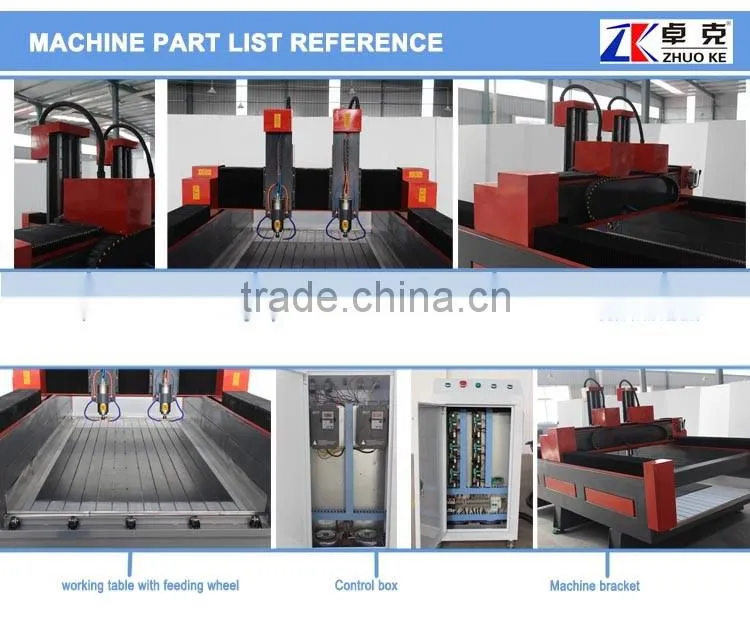 1325 Z 500mm 3d cnc stone carving machine with computer control box ZK-1325-2 1300*2500mm