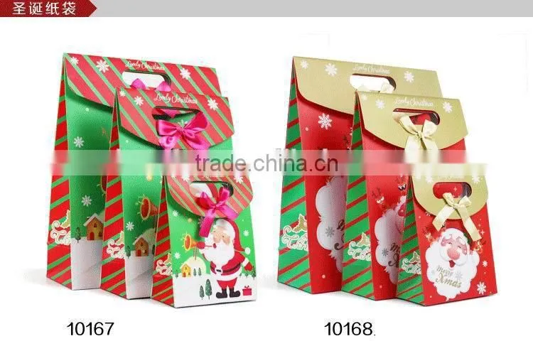 christmas gift Paper Bags With Velcro Closure
