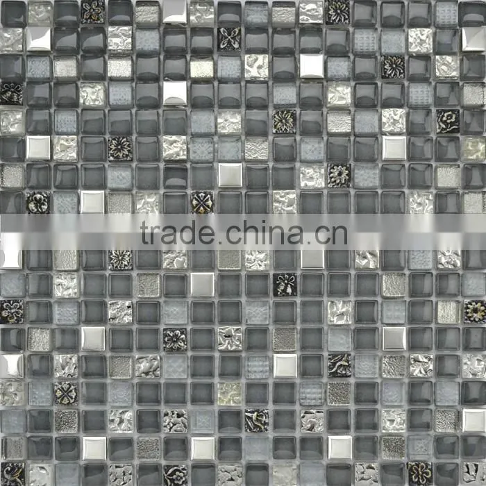 Classical resin mixed glass mosaic tile for decoration