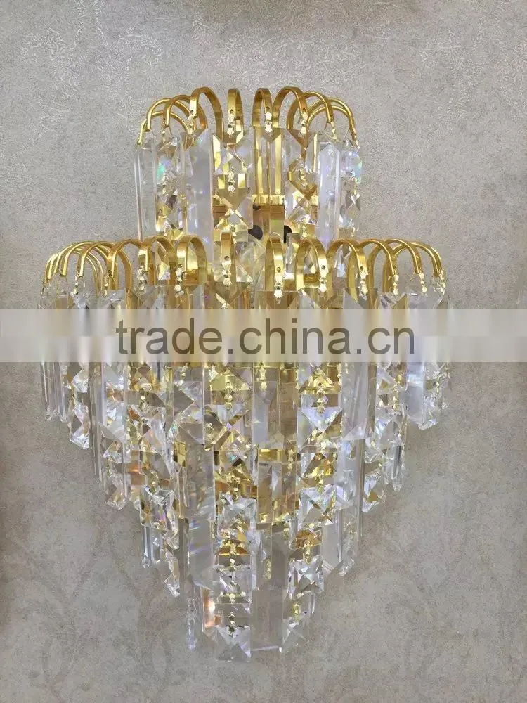 luxury crystal wall lamp with gold decoration CMF--001
