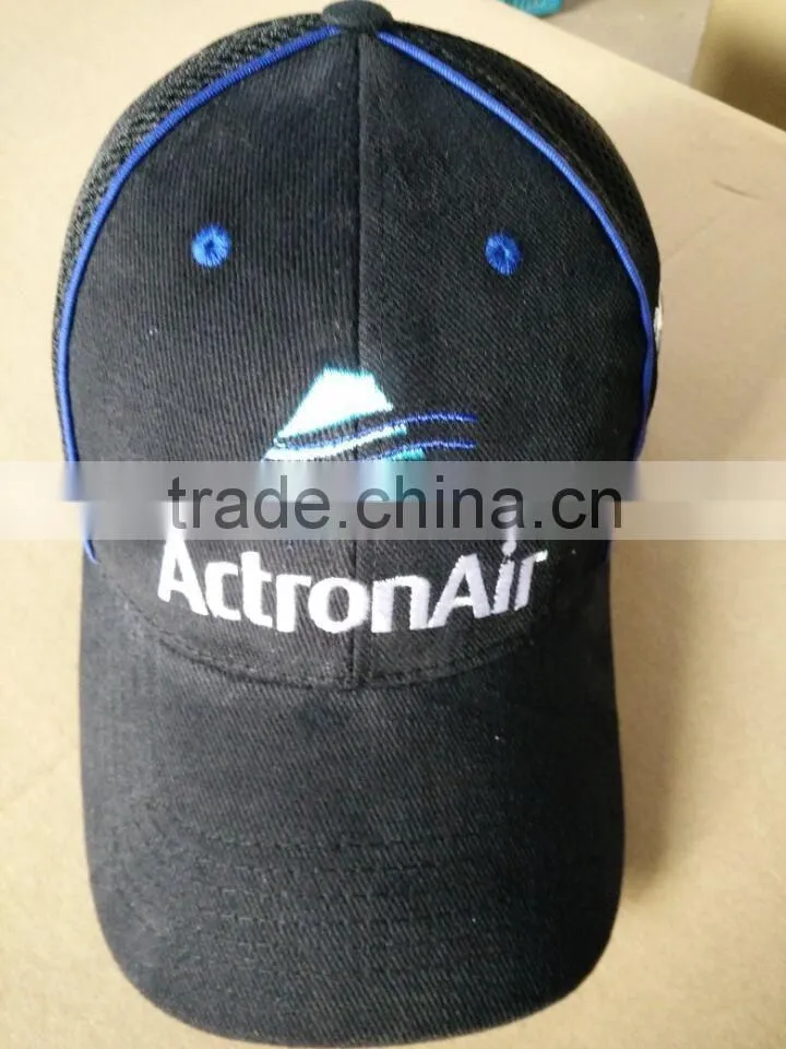 contrast color promotion custom baseball cap with piping