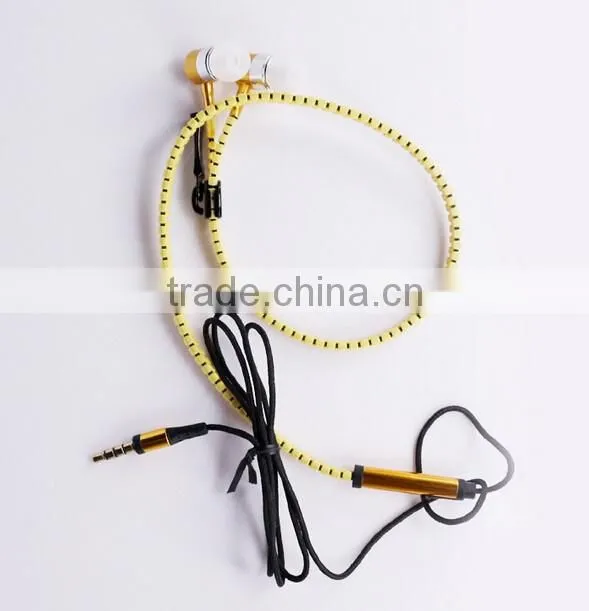 metal earphone/zipper earphone