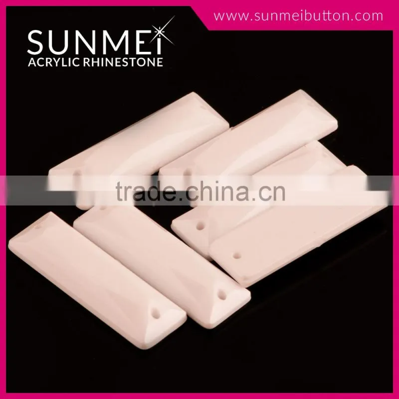 Factory Price Baguette Shape Jet Hematite Sewing Acrylic Gems In Stock