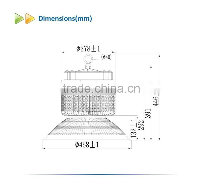 Warehouse Lighting High Lumen 250W LED High Bay Light