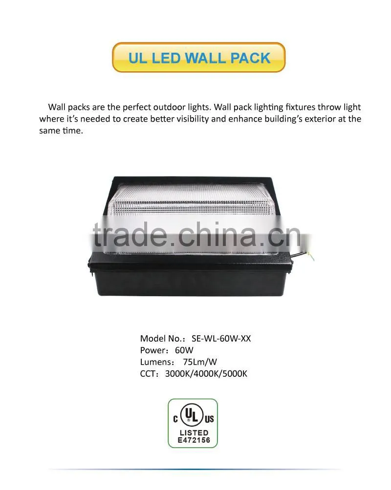 UL 60W LED Wall Pack Light