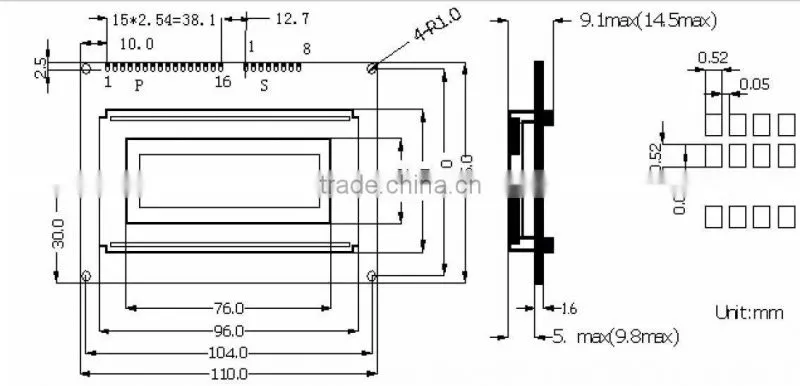Hot sale graphic lcd 132x64 lcd display STN lcd yellow green backlite transparent lcd display
