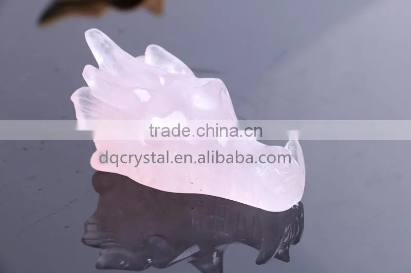 dragon head natural rose quartz crystal for hot sale