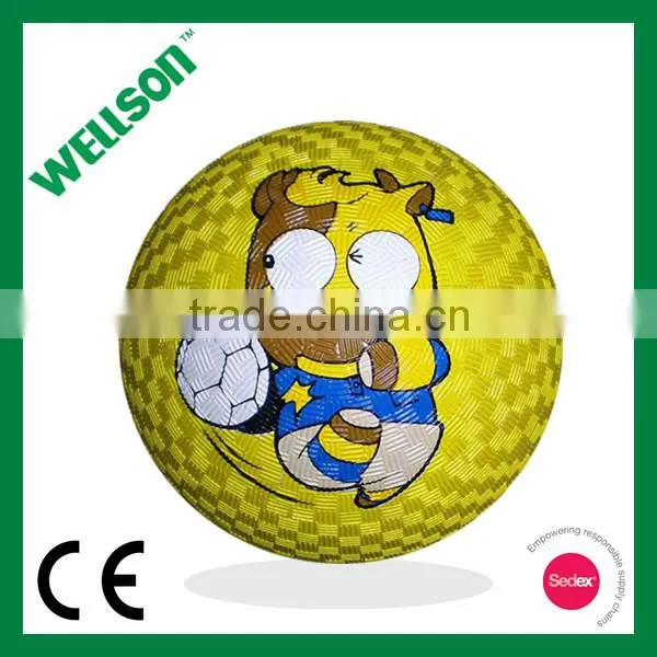 Promotional cartoon rubber playground ball