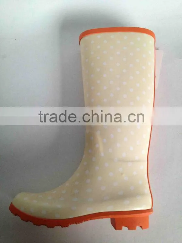 Dot printed women new design rain boots CH-23