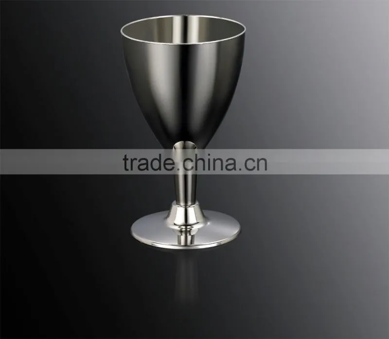 6OZ Disposable Plastic Silver Wine Cup