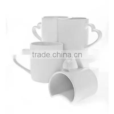 heart shape ceramic couple mug
