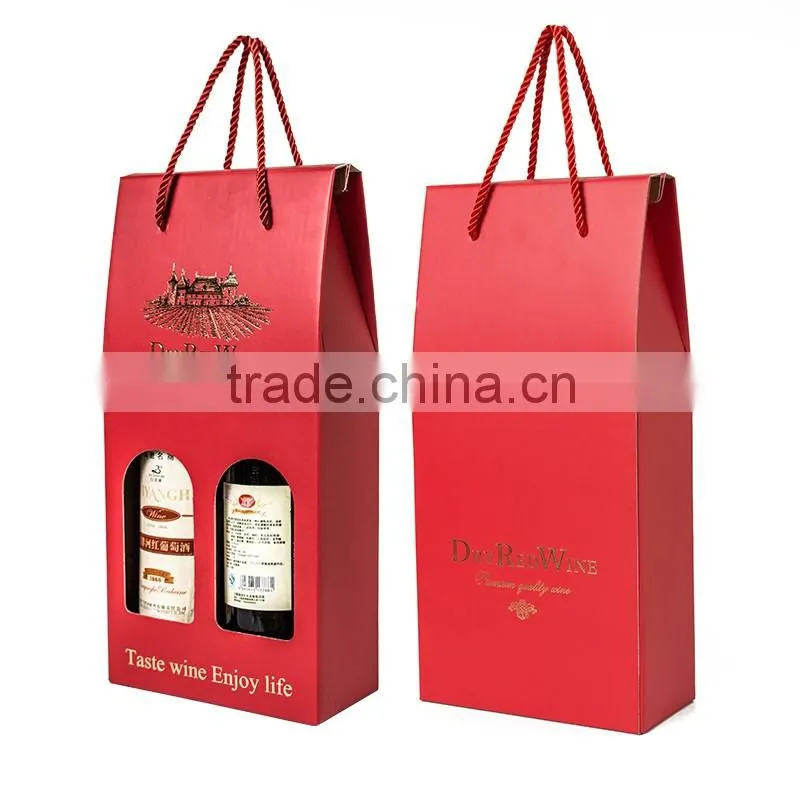 Paper Material and Accept Custom Order Take-Away Wine Paper Bag