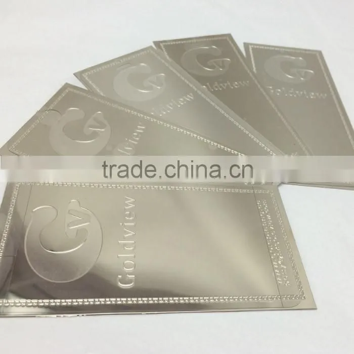 China factory directly supply cheap custom blank laser cut metal card /metal name card/metal business card