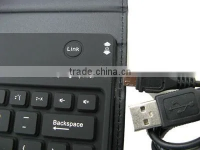 2013 Hot-selling Wireless Leather Case Bluetooth Keyboard for Samsung p1000