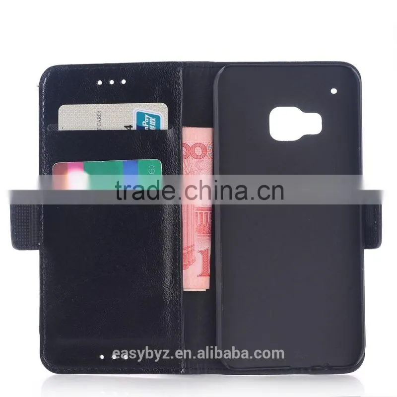For HTC one M9 Luxury Oil Buffed Wallet Leather Case,Flip leather case for HTC M9--EASYBYZ