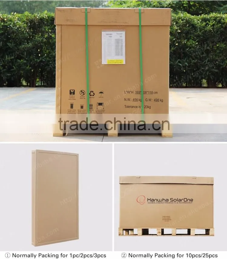 Hanwha A grade 4BB 250w 255w 260w 265w 270w 275w 300w 305w 310w 315w 320w panel solar fabricantes en China with best price
