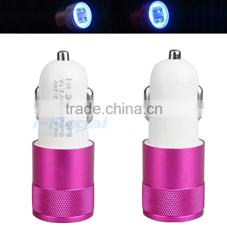 dual port car usb charger with CE ROHS certification