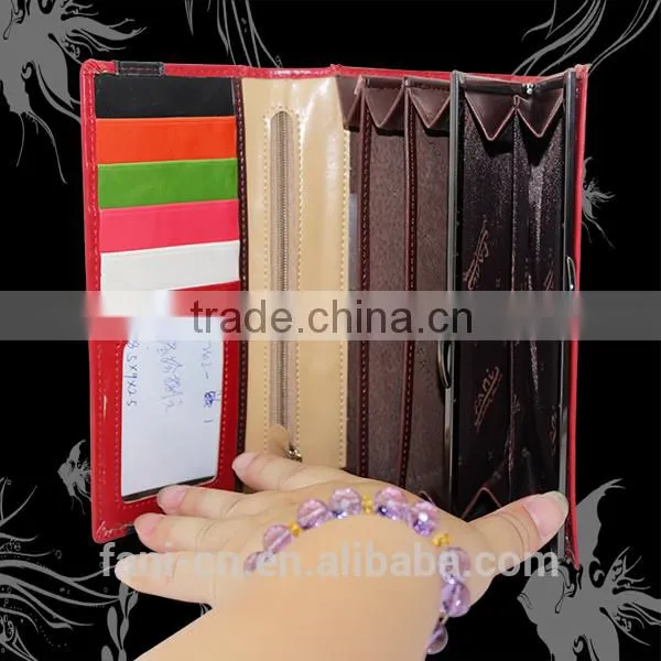 2015 hot selling PU leather wallet with fancy metal design for women or girls