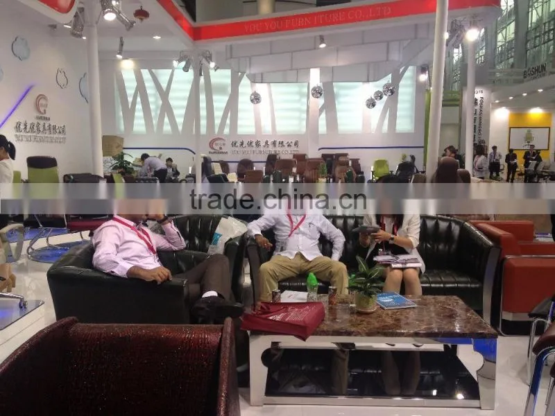 best selling european style office sofa 1+1+3 dark green color with stainless base G-319
