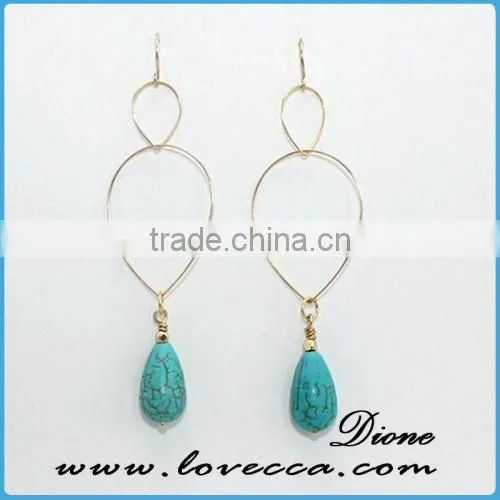 Elegant fancy beautiful luxery imitation red ruby gemstone earring jewelry