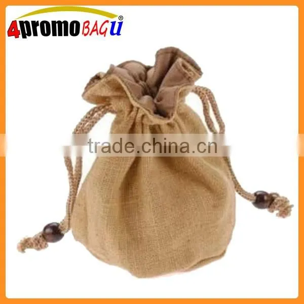 Alibaba china factory Promotional Wholesale Burlap Drawstring Jute Bags