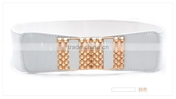 fashion metallic gold belt wide leather belt for girls and women