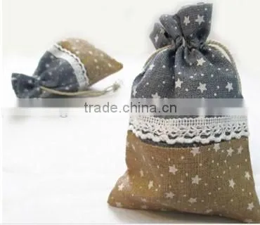 Offering jute fabric drawstring bag( D46)