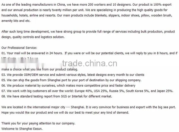 Hot sale all kinds of customize wholesale hotel slippers from china