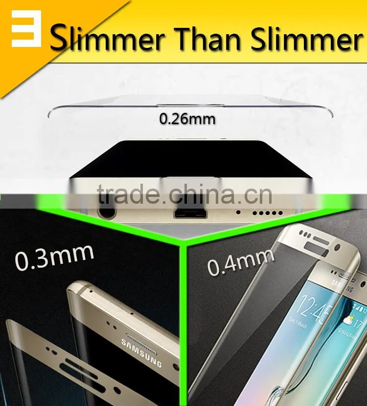 Wholesale 3d tempered glass protector for Samsung S6 edge Full cover curved tempered glass with factory price