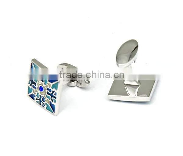 2016 new trendy tutom pattern square enamel cufflinks