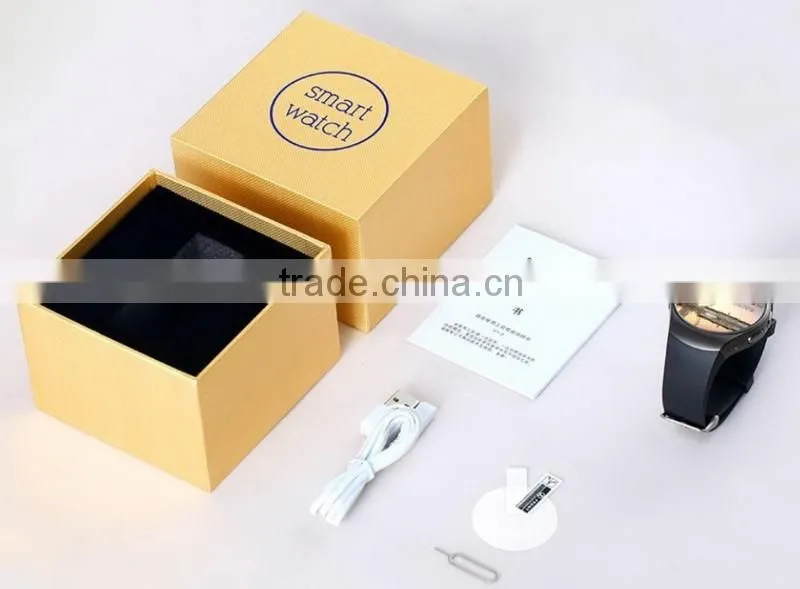 2016 New Product KW18 Smart Watch Android IOS Bluetooth MTK2502C SIM Round Heart Rate Monitor Watch Clock