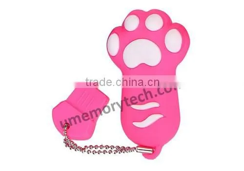 Cheap 8GB-32GB Thumb Flash Drive paw shaped USB flash memory