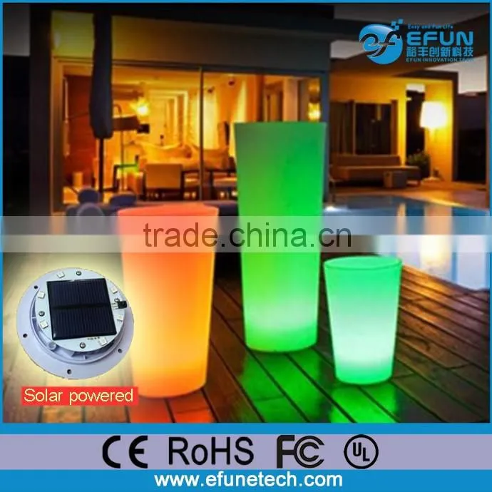 new 2017 remote control RGB color changing decorating solar powered led garden vases