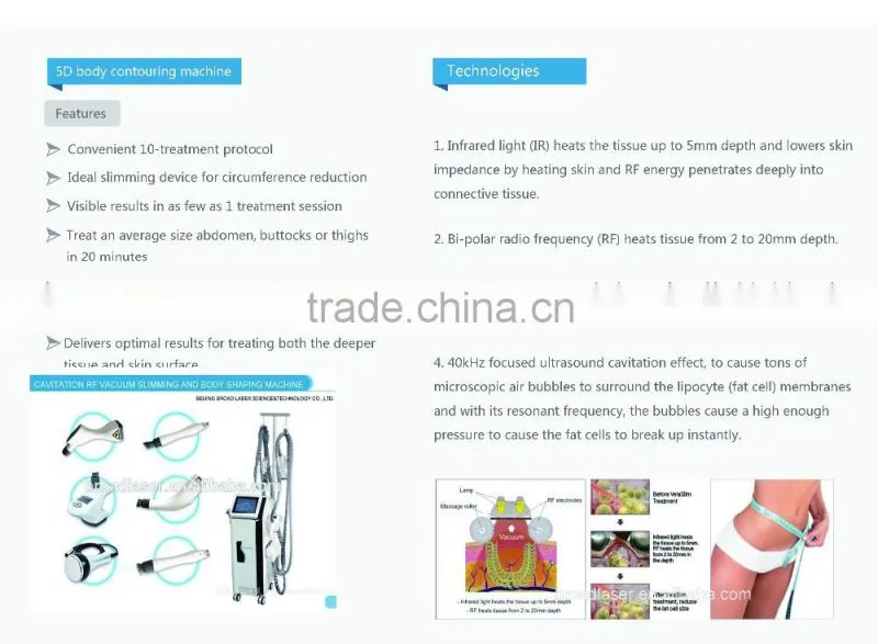 Best effect Ultrasonic cavitation slimming machine vacuum rf body shaping lift Velashape