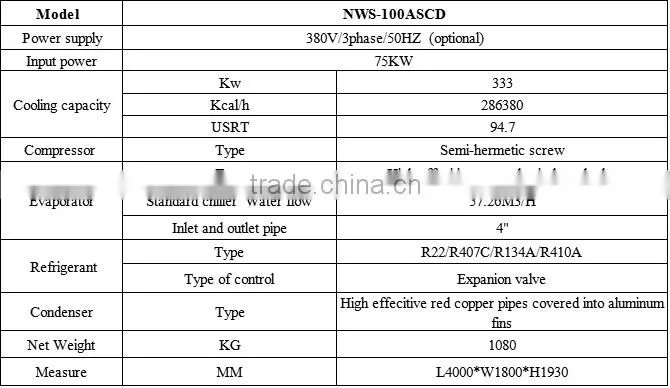 2016 high quality for industrial air cooled screw chiller