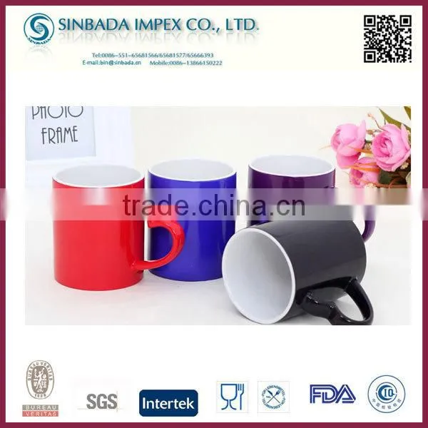 glazed ceramic mug cup with love decal