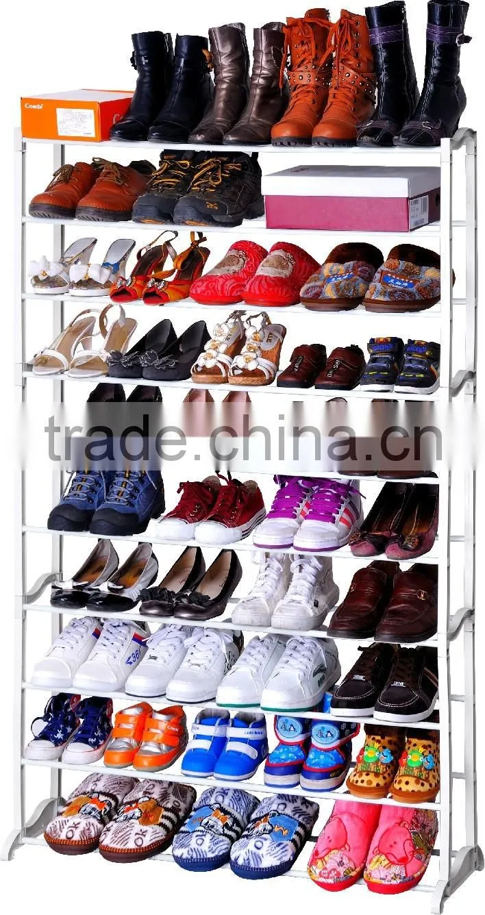 Store More Space Saver Durable 10 Tier Plastic Shoe Rack