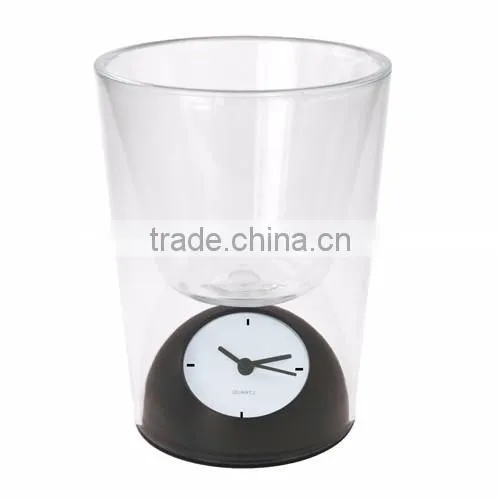 table clock pen holder with clock