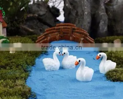 cy309 Artificial Three-dimensional whale DIY Resin swan crafts garden moss Micro View decorations