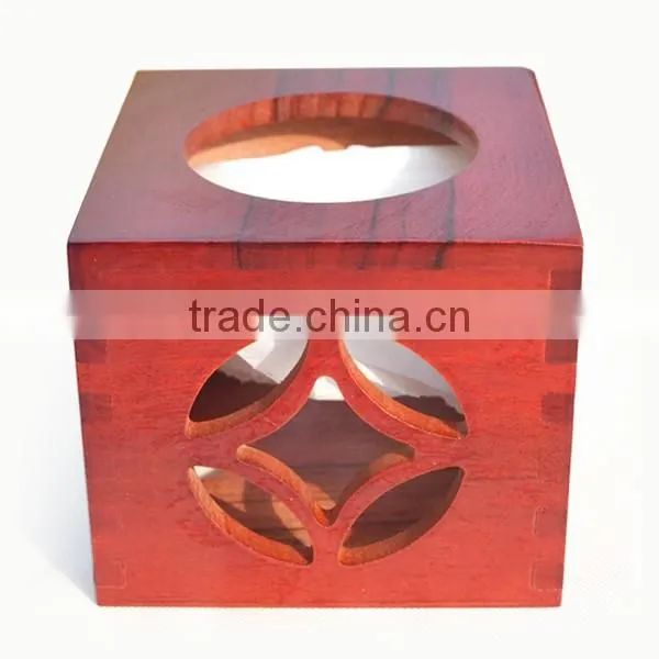 Customize Exquisite Openwork Carving Wooden Napkin Box, Desk Square Tissue Box