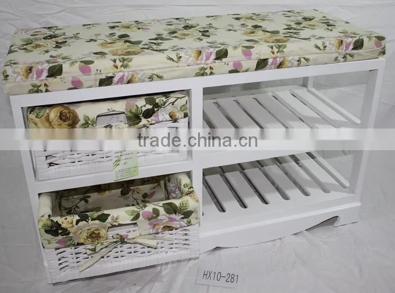 Comoda Banco Asiento para Vestibulo Pasillo Bano Dormitorio Blanco Nuevo